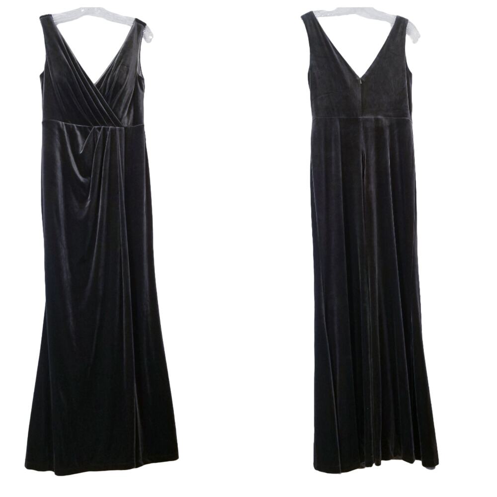 Revelry Velvet Pleated dusty Olive Long Maxi Gown Sleeveless Bridesmaid